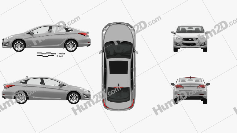Hyundai i40 sedan with HQ interior 2011 car clipart