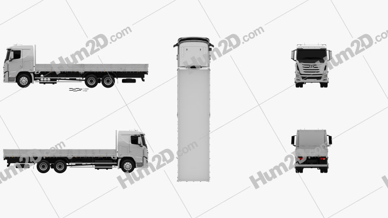 Hyundai Xcient Flatbed Truck 2014 clipart