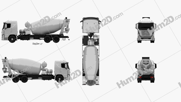 Hyundai Xcient Mixer Truck 2017 clipart