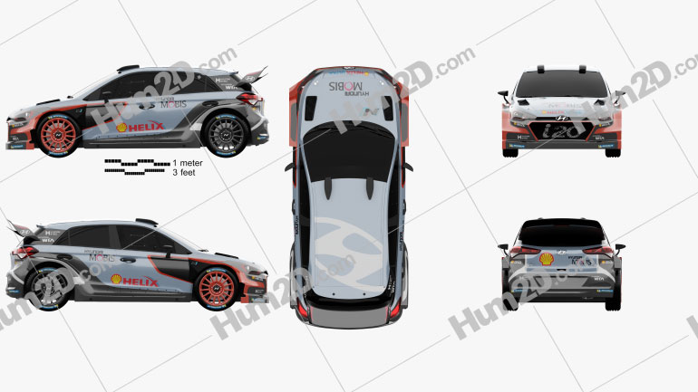 Hyundai i20 WRC 2016 car clipart