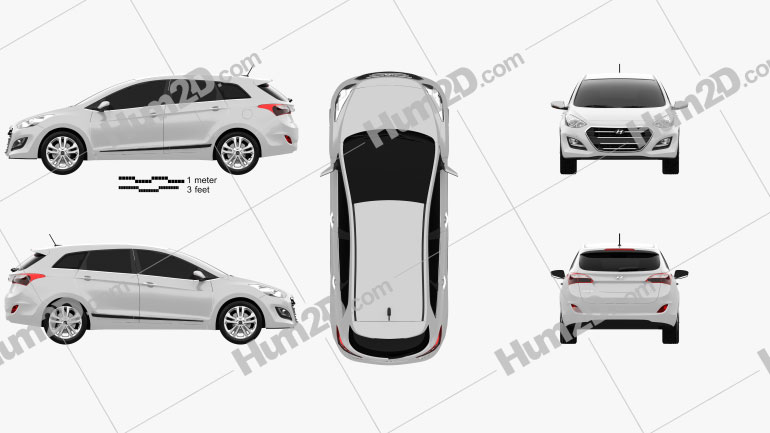 Hyundai i30 (Elantra) Wagon (UK) 2015 car clipart