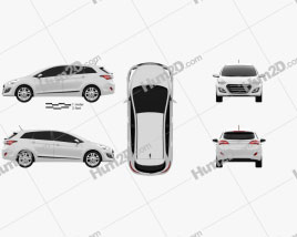 Hyundai i30 (Elantra) wagon 2015 car clipart