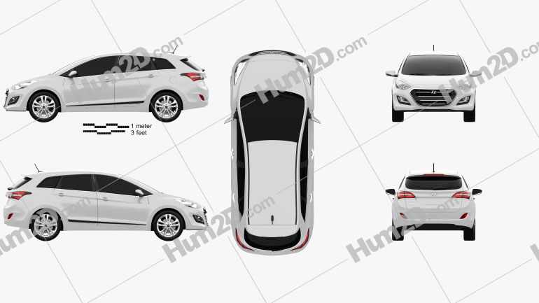 Hyundai i30 (Elantra) wagon 2015 car clipart