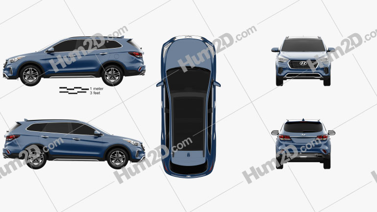 Hyundai Santa Fe (DM) 2017 car clipart