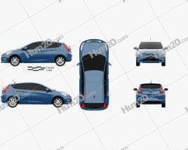 Hyundai Verna (Accent) 5-türig Schrägheck 2014 car clipart