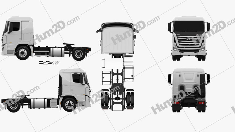 Hyundai Xcient P410 Tractor Truck 2013 Blueprint