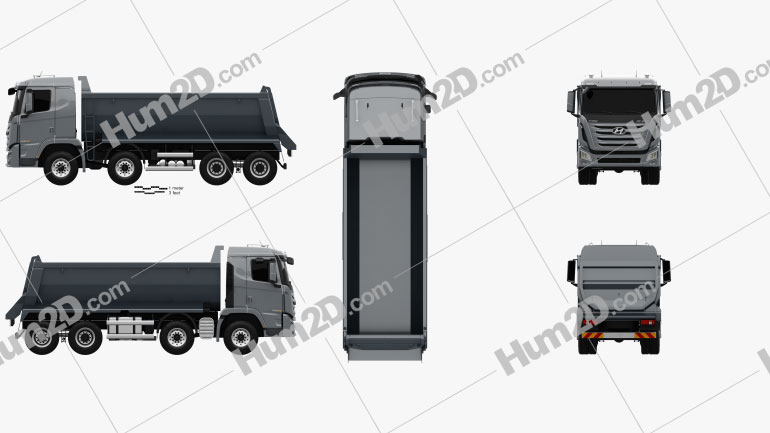 Hyundai Xcient P540 Dump Truck 4-axle 2013 clipart