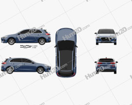 Hyundai i30 (Elantra) de 5 portas 2016 car clipart