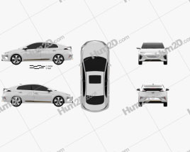 Hyundai Ioniq Electric 2016 car clipart