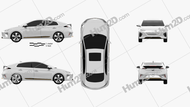 Hyundai Ioniq Electric 2016 car clipart