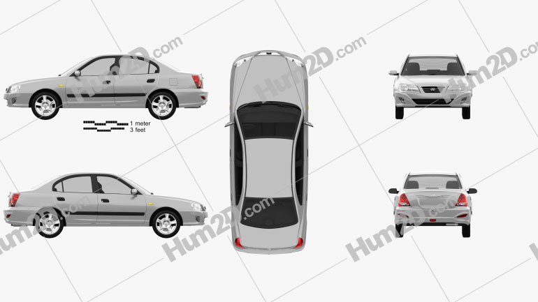 Hyundai Elantra (XD) CN-spec 2010 car clipart