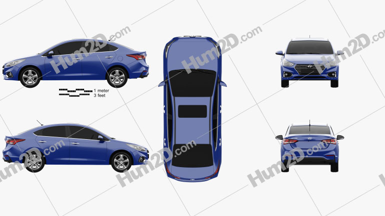 Hyundai Solaris (HCR) 2017 car clipart