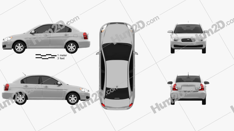 Hyundai Accent (MC) sedan 2006 Blueprint