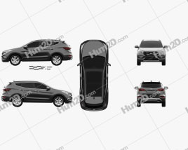 Hyundai Santa Fe (DM) KR-spec 2015 car clipart