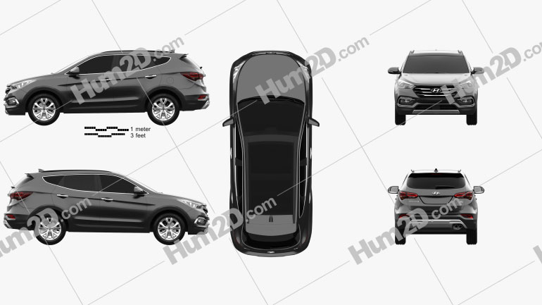 Hyundai Santa Fe (DM) KR-spec 2015 car clipart