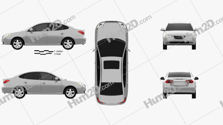 Hyundai Elantra (HD) 2007 car clipart