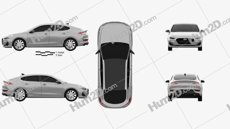 Hyundai i30 fastback 2017 Clipart Image