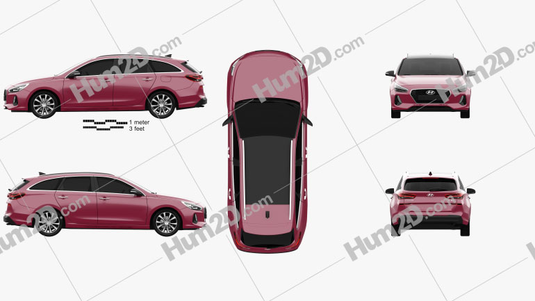 Hyundai i30 wagon 2017 car clipart
