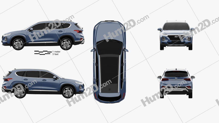 Hyundai Santa Fe (TM) 2019 Clipart Bild