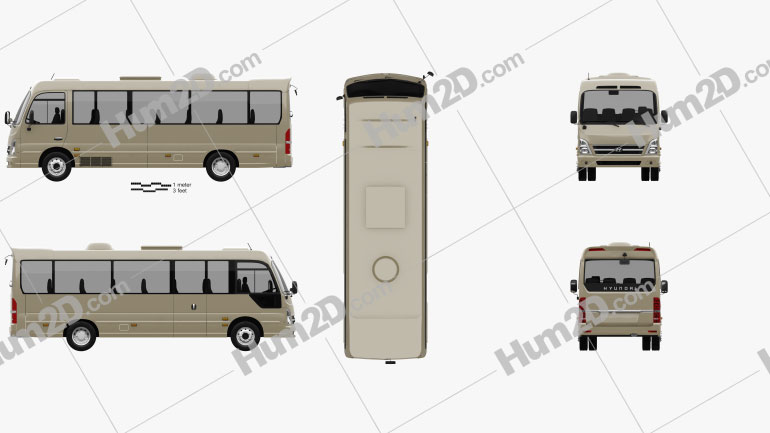 Hyundai County Bus 2018 clipart