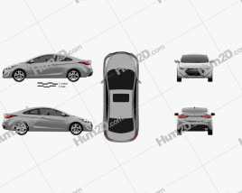 Hyundai Avante coupe 2014 car clipart