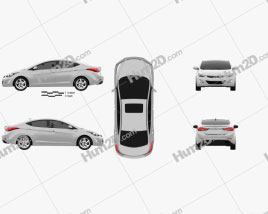 Hyundai Avante sedan 2014 car clipart