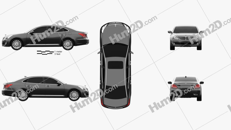 Hyundai Equus sedan 2014 Blueprint