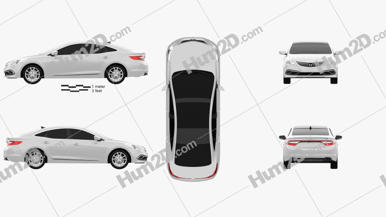 Hyundai Grandeur 2014 car clipart