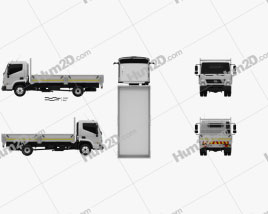 Hyundai Mighty EX8 Flatbed Truck 2018 clipart