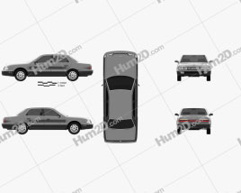 Hyundai Grandeur 1992 car clipart