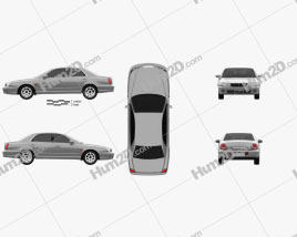 Hyundai Grandeur 1999 car clipart