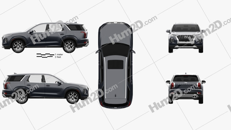 Hyundai Palisade 2020 Blueprint in PNG  Download Vehicles Clip Art Images