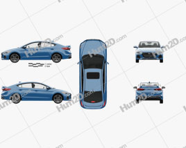 Hyundai Avante Sport with HQ interior 2017 car clipart