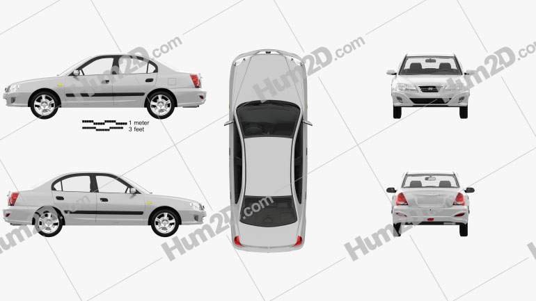 Hyundai Elantra (XD) CN-spec with HQ interior 2010 car clipart