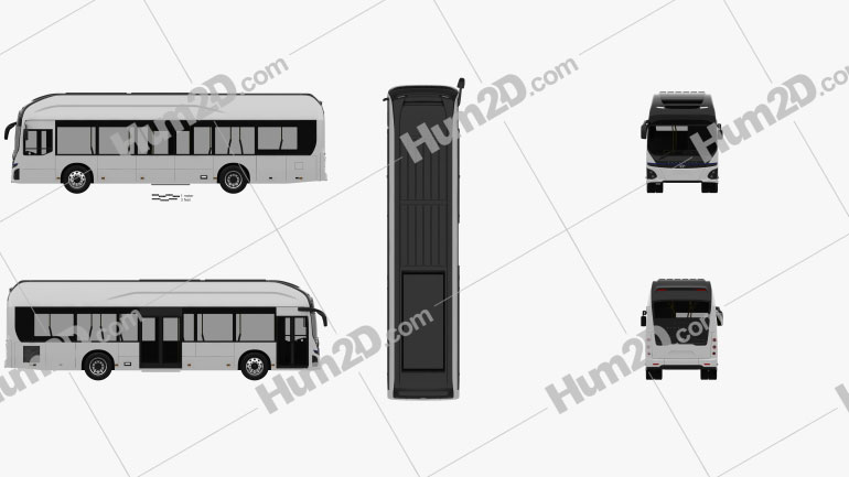 Hyundai ELEC CITY Bus 2017 clipart