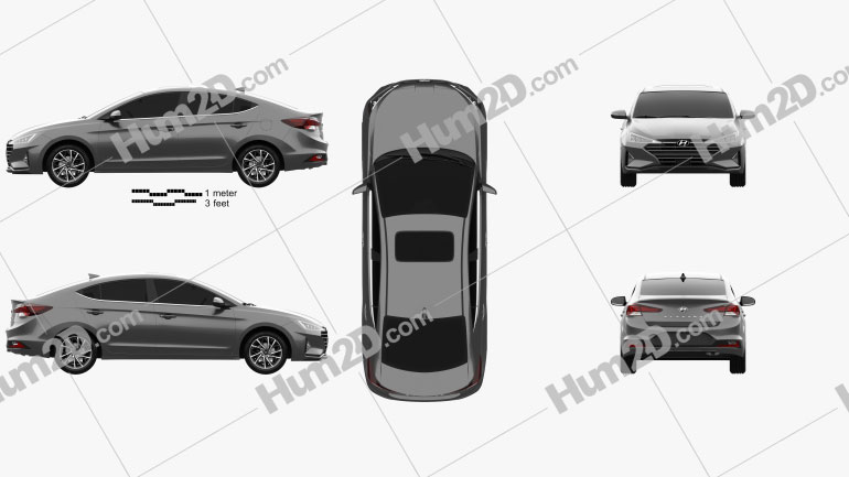 Hyundai Elantra Limited 2019 car clipart