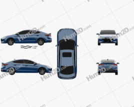 Hyundai Elantra Sport Premium 2019 car clipart