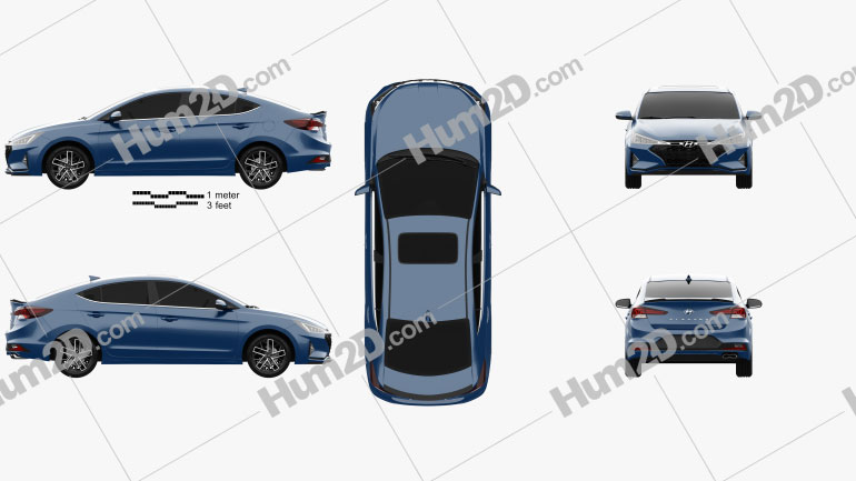 Hyundai Elantra Sport Premium 2019 car clipart