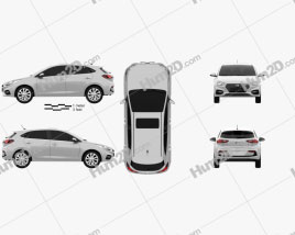 Hyundai Accent hatchback 2017 car clipart