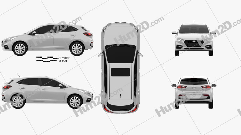 Hyundai Accent hatchback 2017 Blueprint