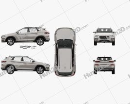 Hyundai Tucson with HQ interior 2018 car clipart
