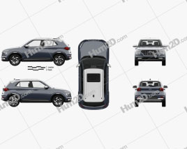 Hyundai Venue with HQ interior 2020 car clipart