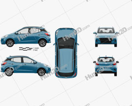 Hyundai i10 Grand Nios with HQ interior 2019 car clipart