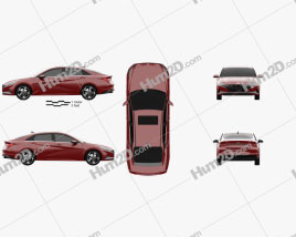 Hyundai Elantra US-spec 2020 car clipart