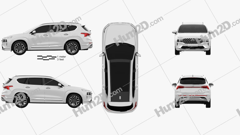 Hyundai Santa Fe 2021 Clipart Download Vehicles Clipart Images And Blueprints In Png Psd