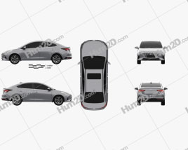 Hyundai Verna sedan 2020 car clipart