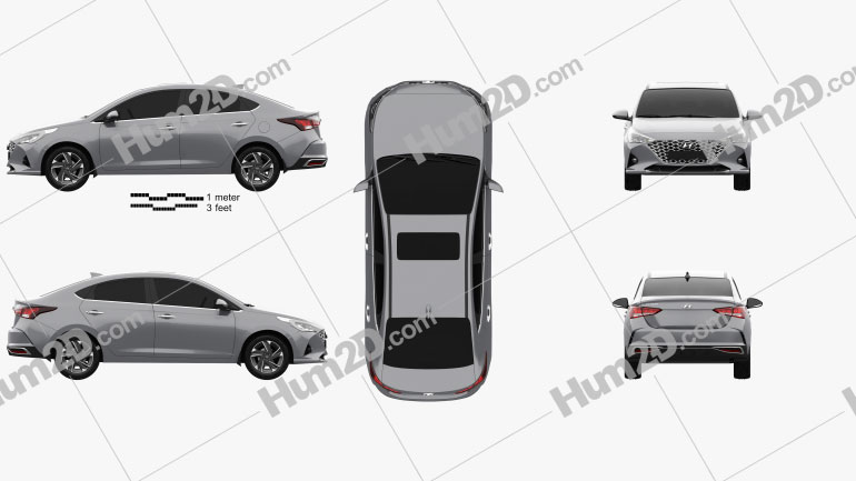 Hyundai Verna sedan 2020 car clipart