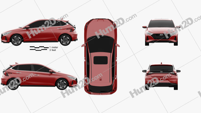 Hyundai i20 Asta 2020 car clipart