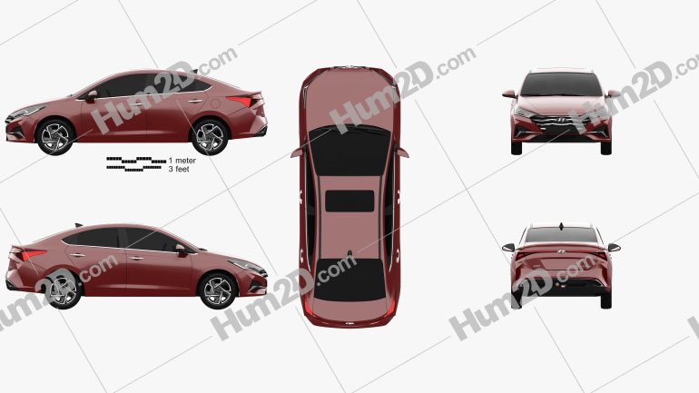 Hyundai Verna 2020 car clipart