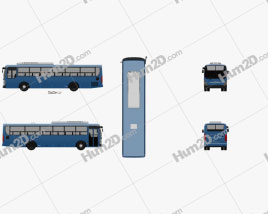 Hyundai Super Aero City Bus 2019 clipart